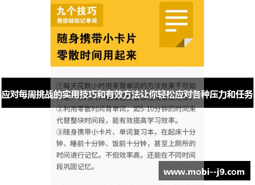 应对每周挑战的实用技巧和有效方法让你轻松应对各种压力和任务 应对每周挑战的实用技巧和有效方法让你轻松应对各种压力和任务